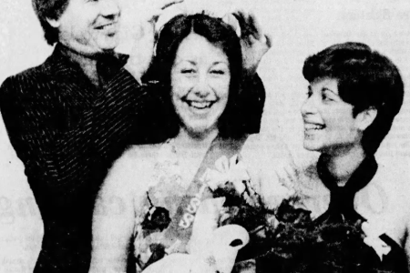 Janice Der Stepanian being crowned Armenian Village Queen in 1976.png