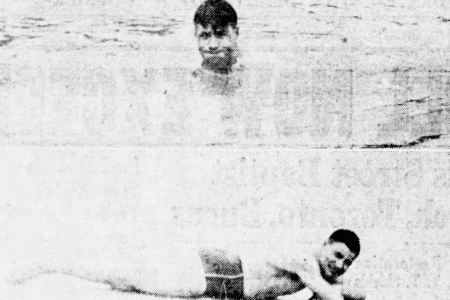 Krikor Hekimian, known as the ‘Human Seal,” swimming in the Grand River on March 5, 1938.png